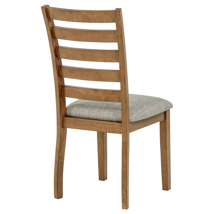Atwood Wood Dining Side Chair Upholstered Seat Warm Brown