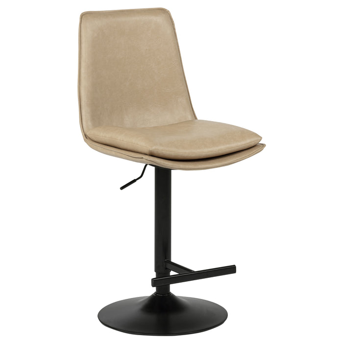 Eldridge Faux Leather Upholstered Adjustable Bar Stool Tan