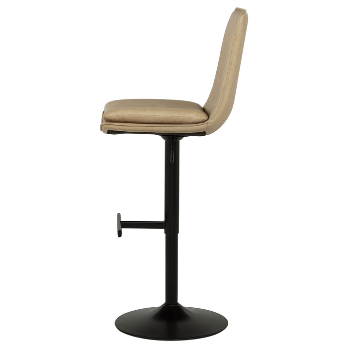 Eldridge Faux Leather Upholstered Adjustable Bar Stool Tan