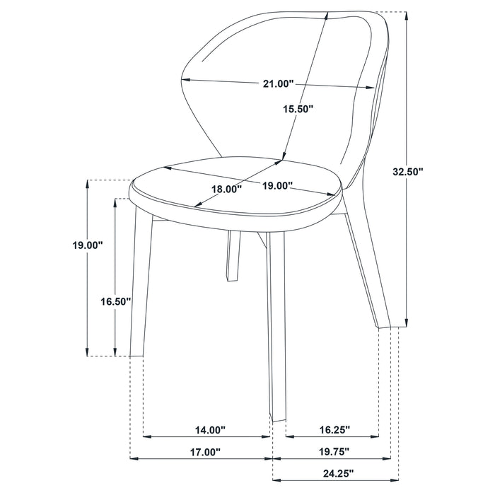 Randolph Dining Side Chair Butterscotch and Brown (Set of 2)