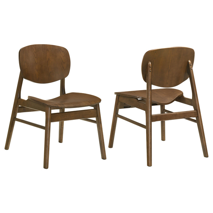 Benford Dining Side Chair Wood Seat Dark Brown (Set of 2)