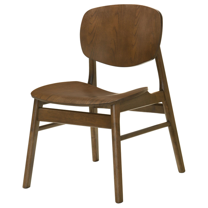 Benford Dining Side Chair Wood Seat Dark Brown (Set of 2)