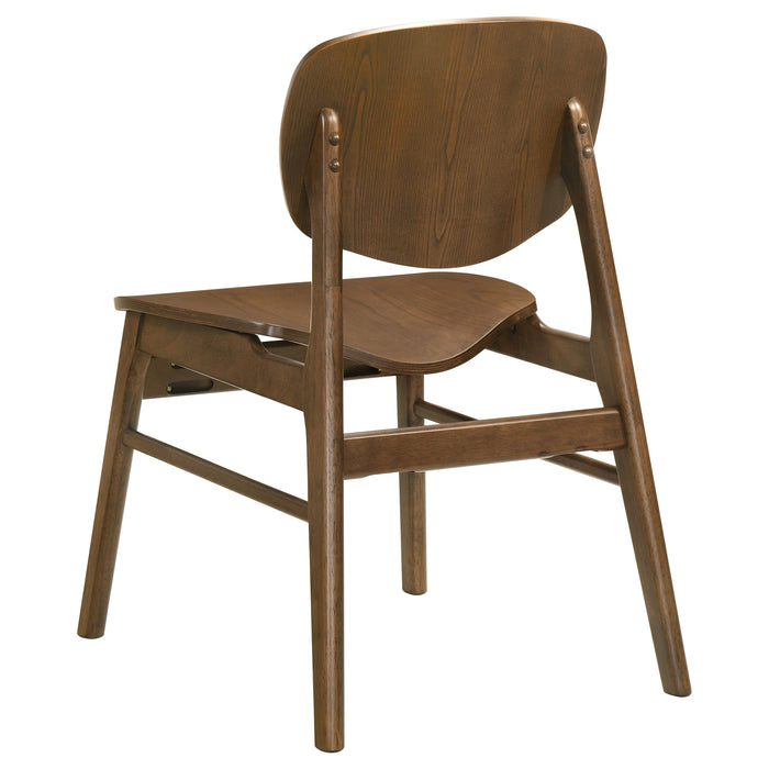 Benford Dining Side Chair Wood Seat Dark Brown (Set of 2)