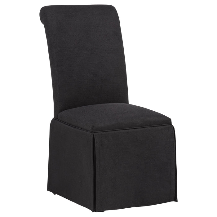 Shawna Upholstered Skirted Side Chair Black (Set of 2)