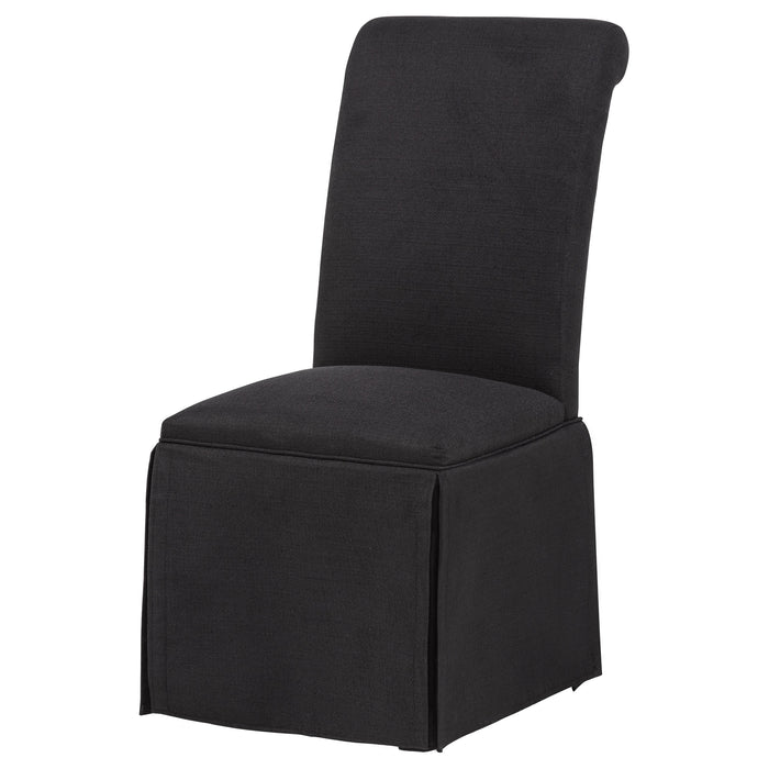Shawna Upholstered Skirted Side Chair Black (Set of 2)