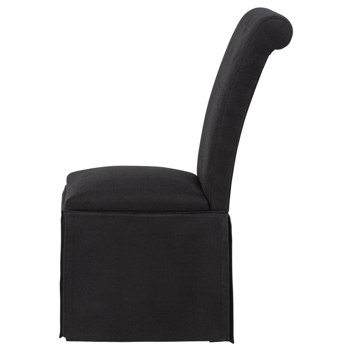 Shawna Upholstered Skirted Side Chair Black (Set of 2)