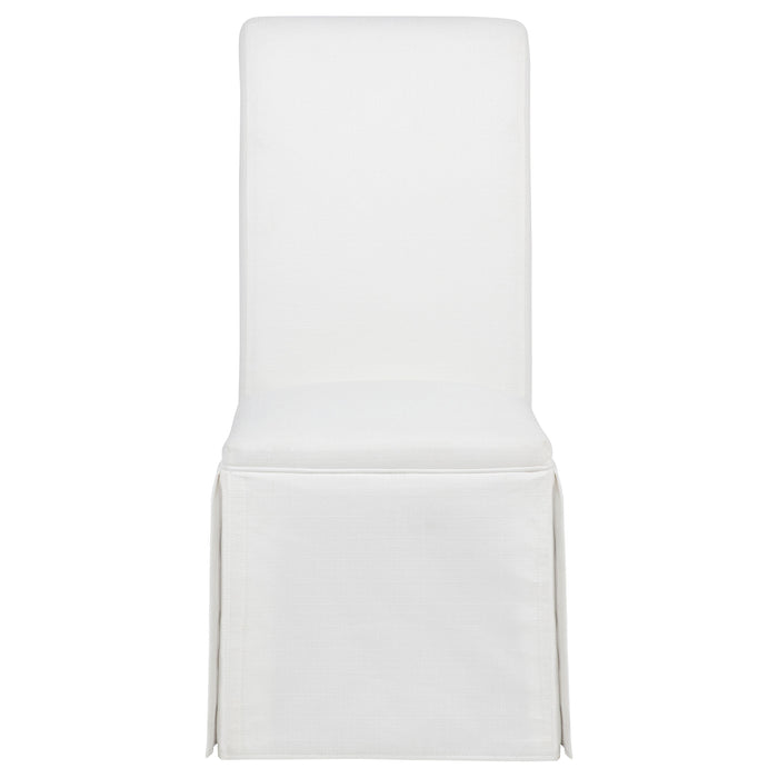 Shawna Upholstered Skirted Side Chair White (Set of 2)