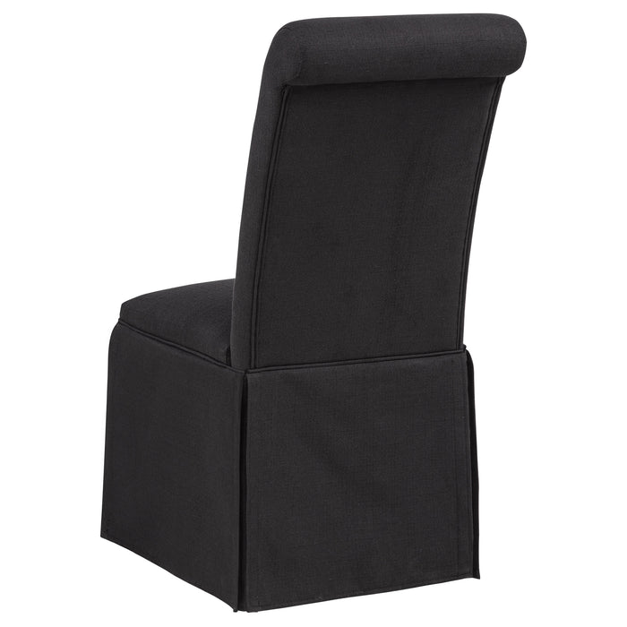 Shawna Upholstered Skirted Side Chair Black (Set of 2)
