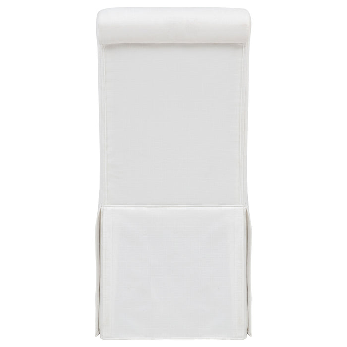 Shawna Upholstered Skirted Side Chair White (Set of 2)