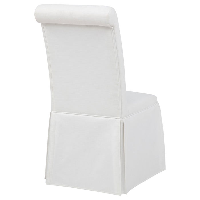 Shawna Upholstered Skirted Side Chair White (Set of 2)