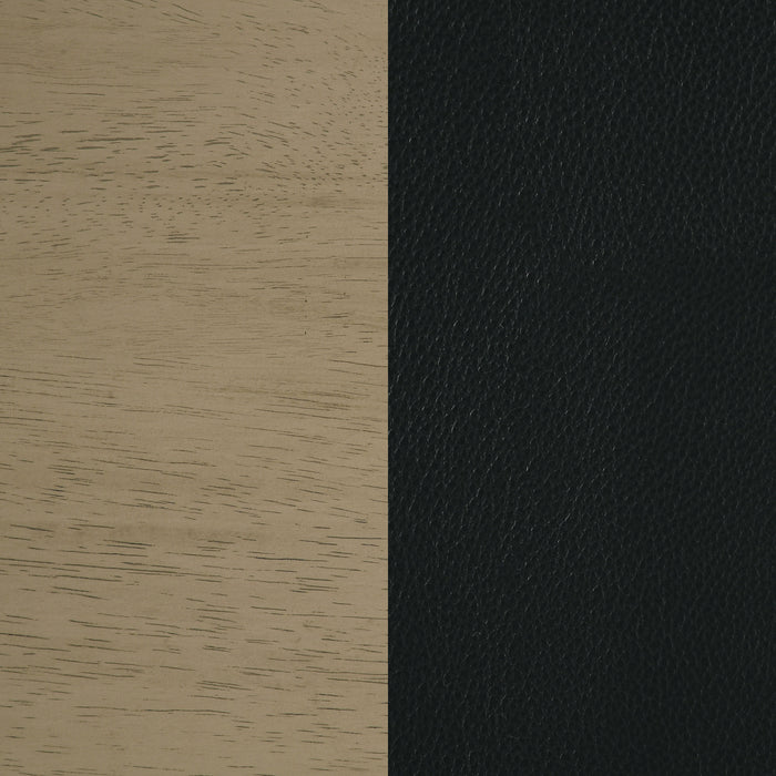 Kehoe Upholstered Dining Side Chair Black and Natural Oak (Set of 2)