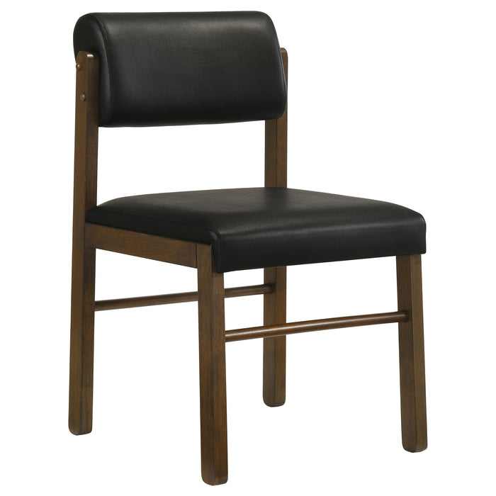 Kehoe Upholstered Dining Side Chair Black and Walnut (Set of 2)