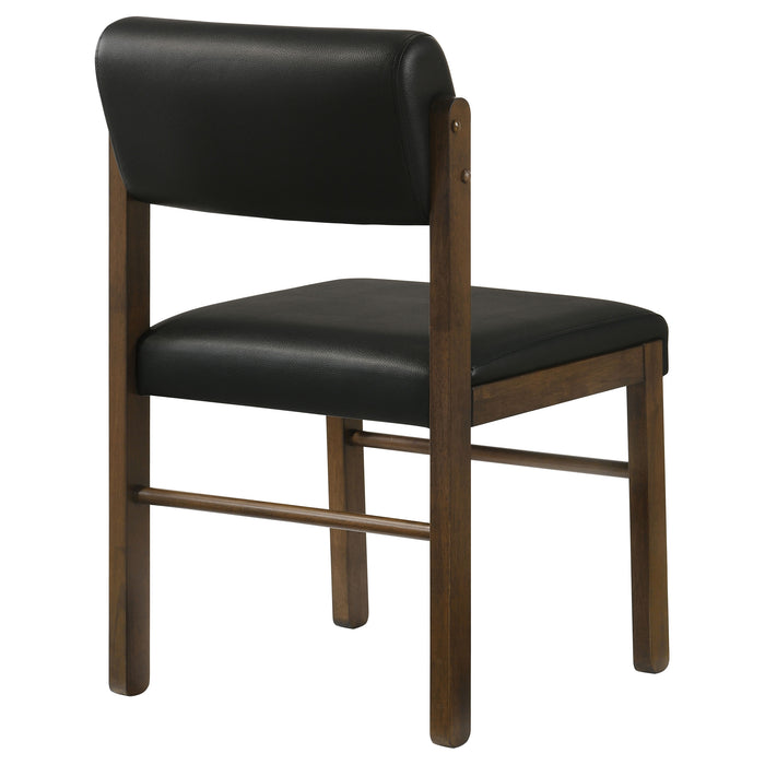 Kehoe Upholstered Dining Side Chair Black and Walnut (Set of 2)