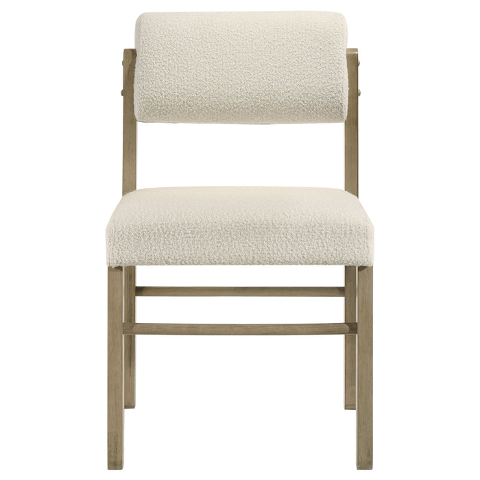Kehoe Upholstered Dining Side Chair Cream and Natural Oak (Set of 2)