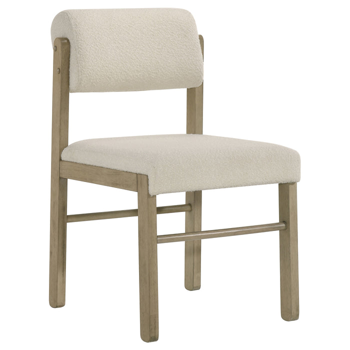 Kehoe Upholstered Dining Side Chair Cream and Natural Oak (Set of 2)
