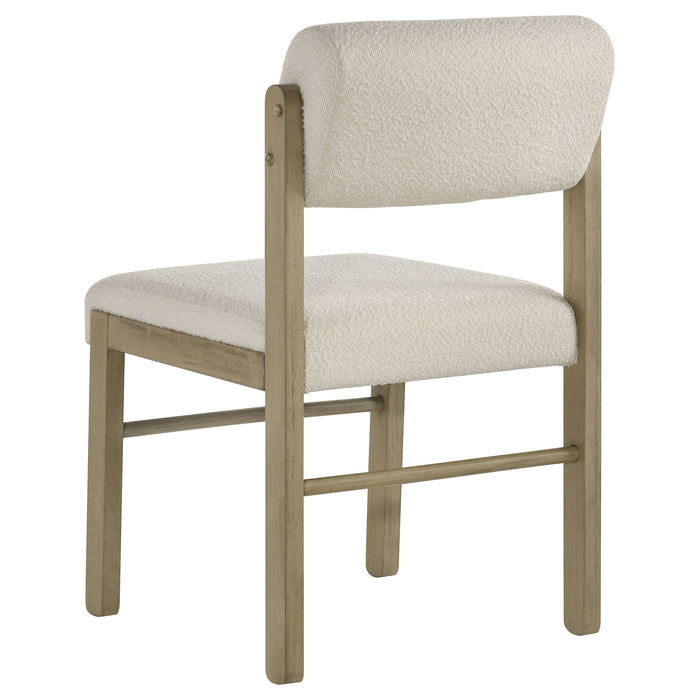 Kehoe Upholstered Dining Side Chair Cream and Natural Oak (Set of 2)