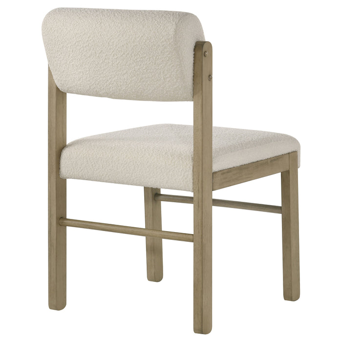 Kehoe Upholstered Dining Side Chair Cream and Natural Oak (Set of 2)