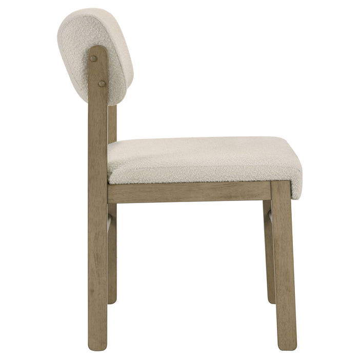 Kehoe Upholstered Dining Side Chair Cream and Natural Oak (Set of 2)