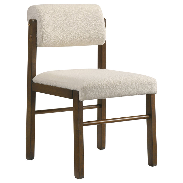 Kehoe Upholstered Dining Side Chair Cream and Walnut (Set of 2)