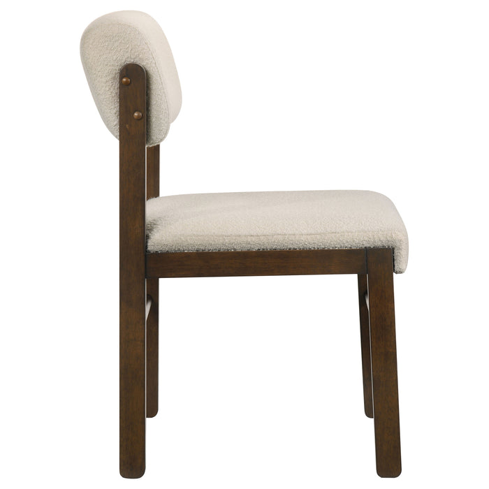 Kehoe Upholstered Dining Side Chair Cream and Walnut (Set of 2)