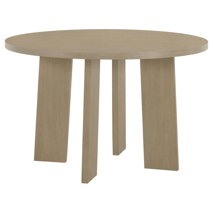 Strouse 47-inch Round Wood Dining Room Table Natural Oak