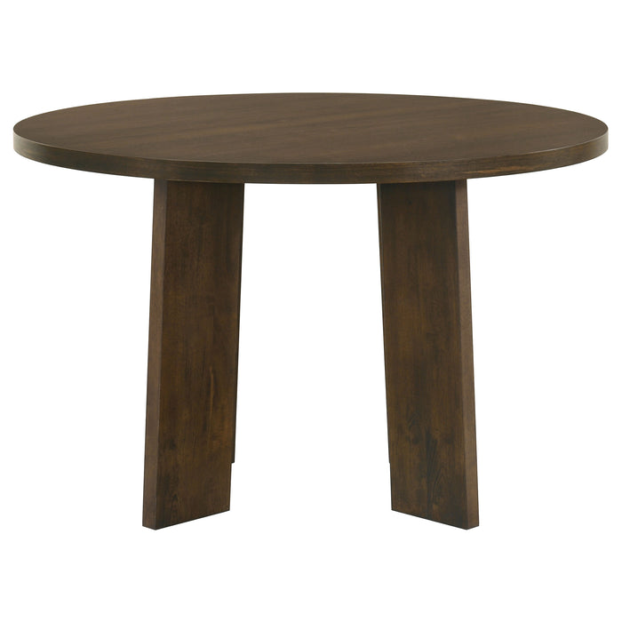 Strouse 47-inch Round Wood Dining Room Table Walnut
