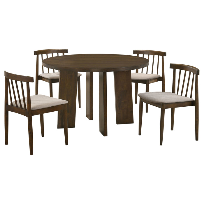 Strouse 5-piece Dining Set Wheat and Walnut