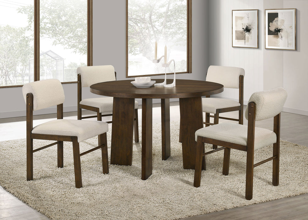 Strouse 47-inch Round Wood Dining Room Table Walnut