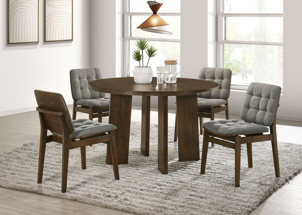 Strouse 47-inch Round Wood Dining Room Table Walnut
