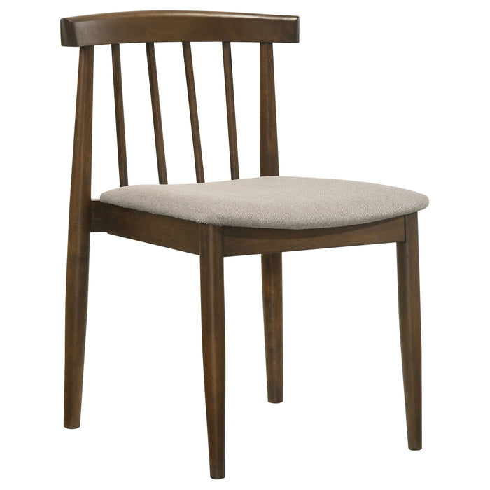 Cullen Dining Side Chair Upholstered Seat Dark Walnut (Set of 2)