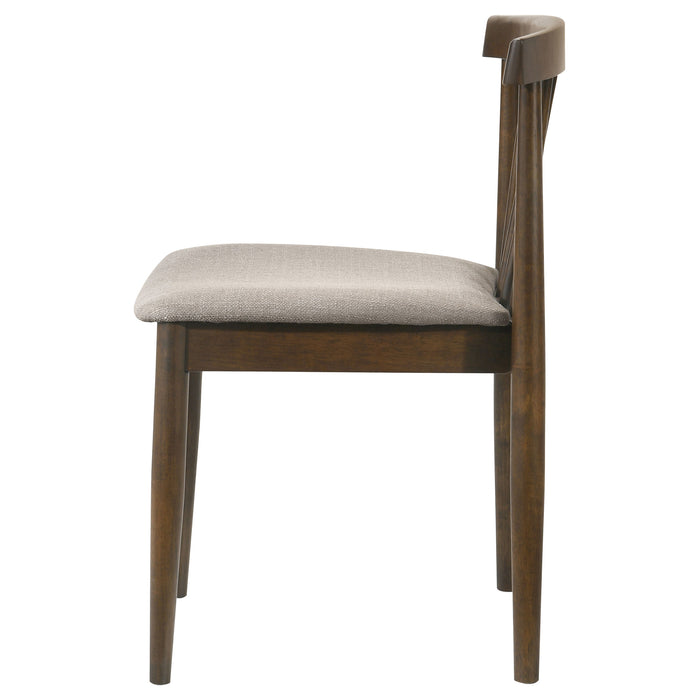 Cullen Dining Side Chair Upholstered Seat Dark Walnut (Set of 2)
