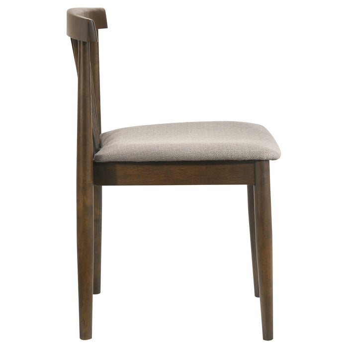 Cullen Dining Side Chair Upholstered Seat Dark Walnut (Set of 2)