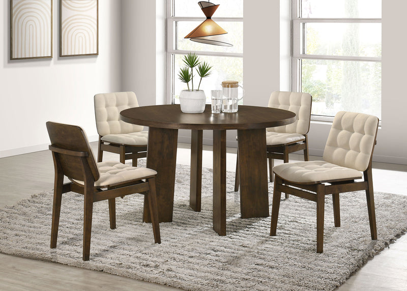 Redbridge Upholstered Side Chair Cream and Walnut (Set of 2)