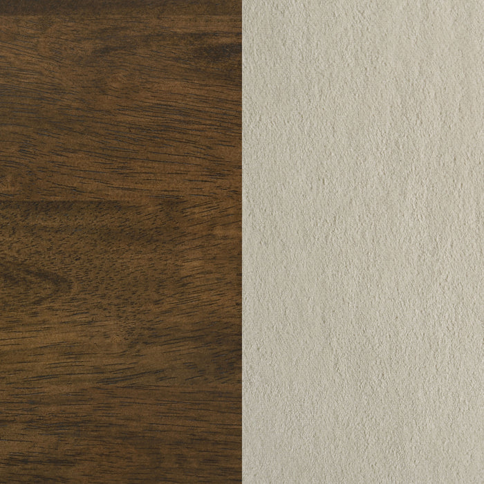 Redbridge Velvet Upholstered Side Chair Cream and Walnut (Set of 2)