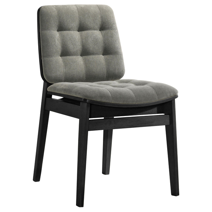 Redbridge Velvet Upholstered Side Chair Grey and Black (Set of 2)