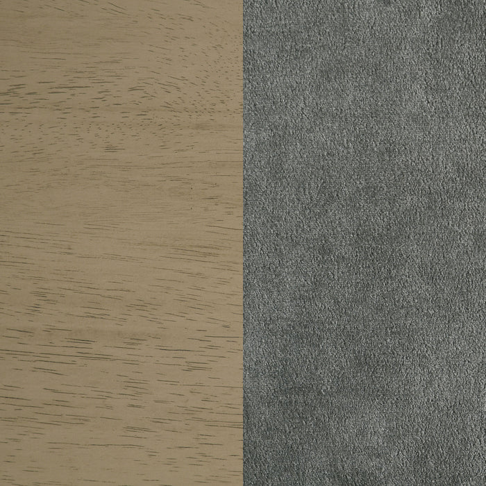 Redbridge Velvet Upholstered Side Chair Grey and Natural Oak (Set of 2)