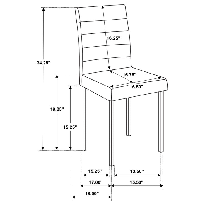 Garza Upholstered Dining Side Chair Black (Set of 4)