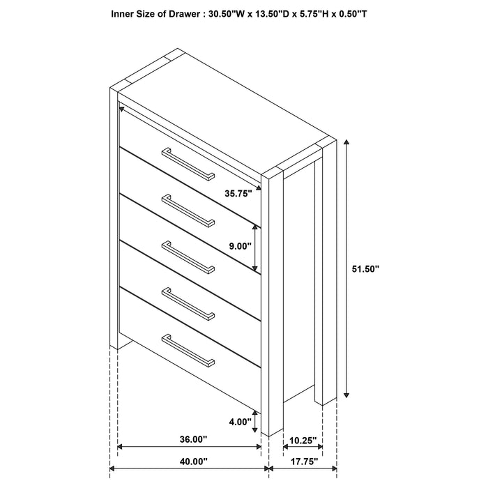 Adderley 5-piece Eastern King Bedroom Set Warm Brown