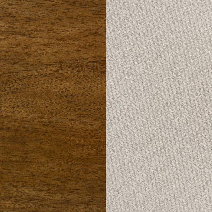 Adderley Queen Wood Panel Bed Cream and Warm Brown