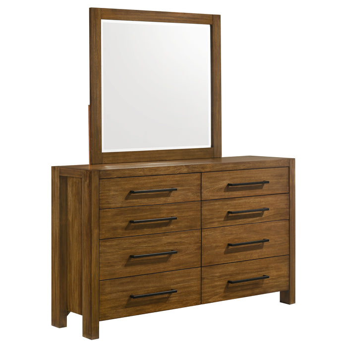 Adderley 8-drawer Bedroom Dresser and Mirror Warm Brown