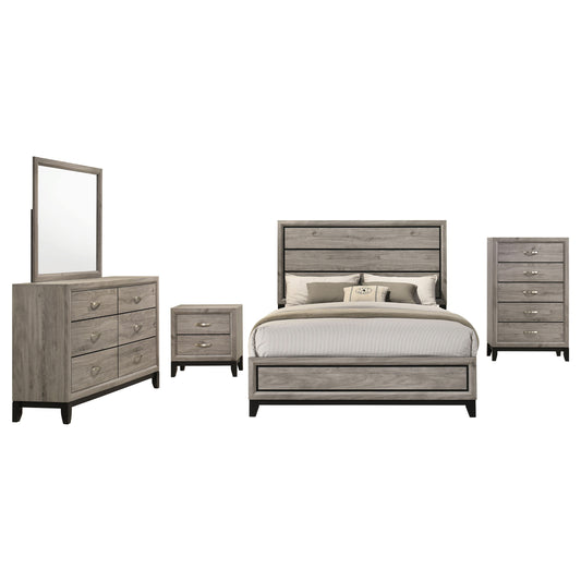 Watson Five-piece Eastern King Bedroom Set Light Taupe