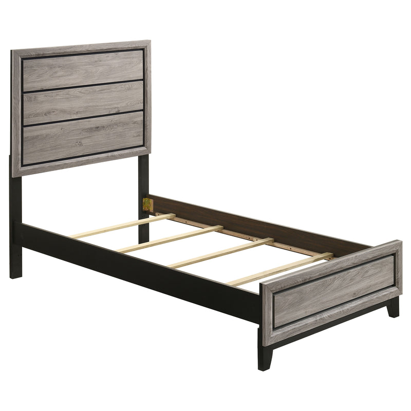 Valen Wood Twin Panel Bed Light Taupe