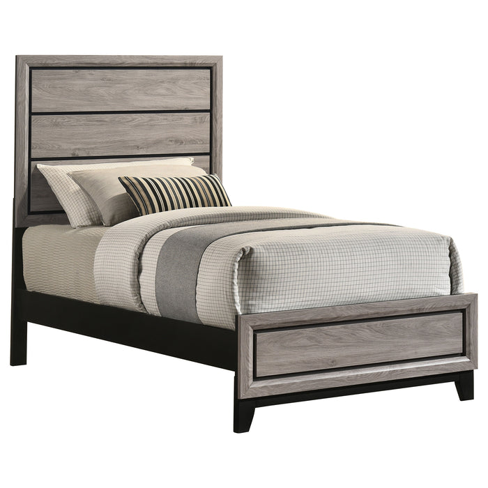 Watson Wood Twin Panel Bed Light Taupe