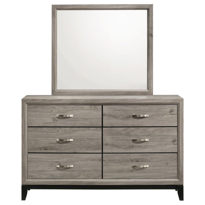 Valen 6-drawer Bedroom Dresser and Mirror Light Taupe