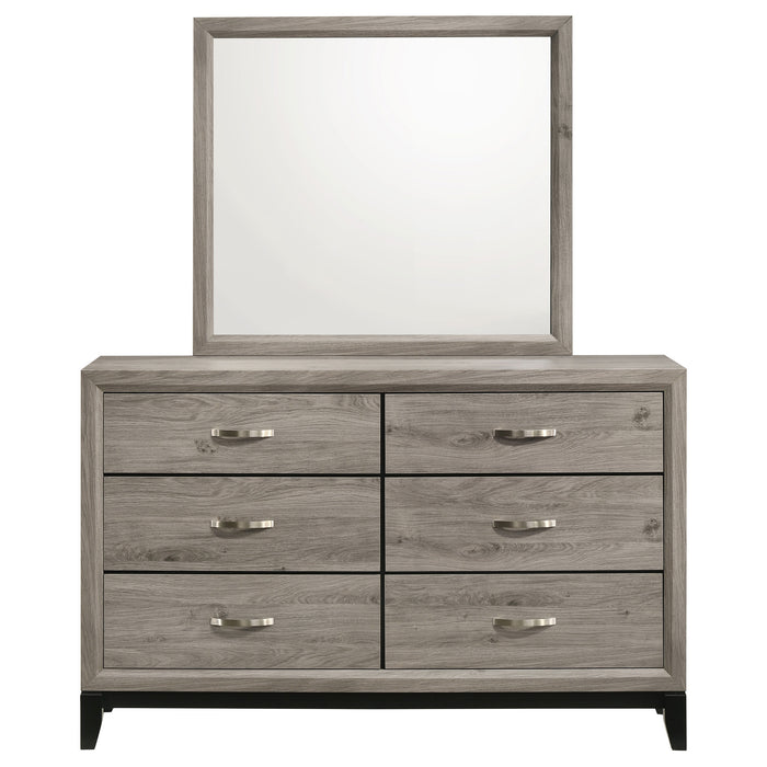 Watson 6-drawer Bedroom Dresser and Mirror Light Taupe