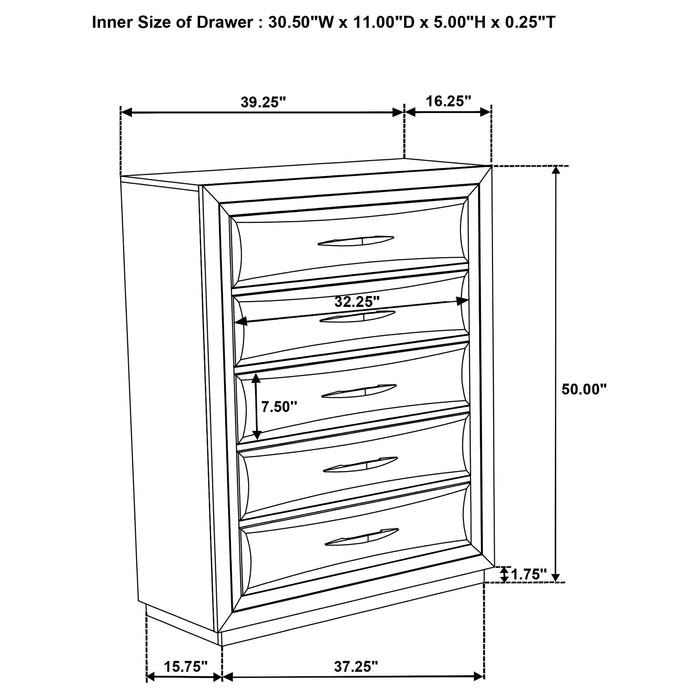 Atlas 5-piece California King Bedroom Set Dark Oak