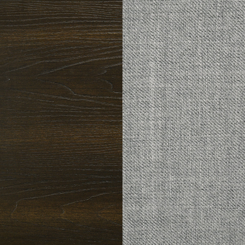 Atlas 64-inch Queen Upholstered Panel Bed Grey and Dark Oak