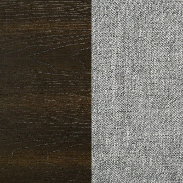 Atlas 64-inch Queen Upholstered Panel Bed Grey and Dark Oak
