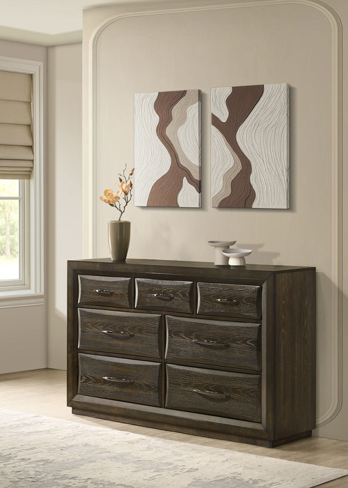Atlas 7-drawer Bedroom Dresser Cabinet Dark Oak