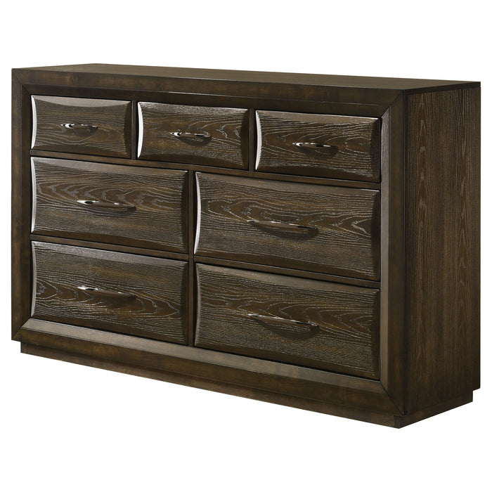 Atlas 7-drawer Bedroom Dresser Cabinet Dark Oak